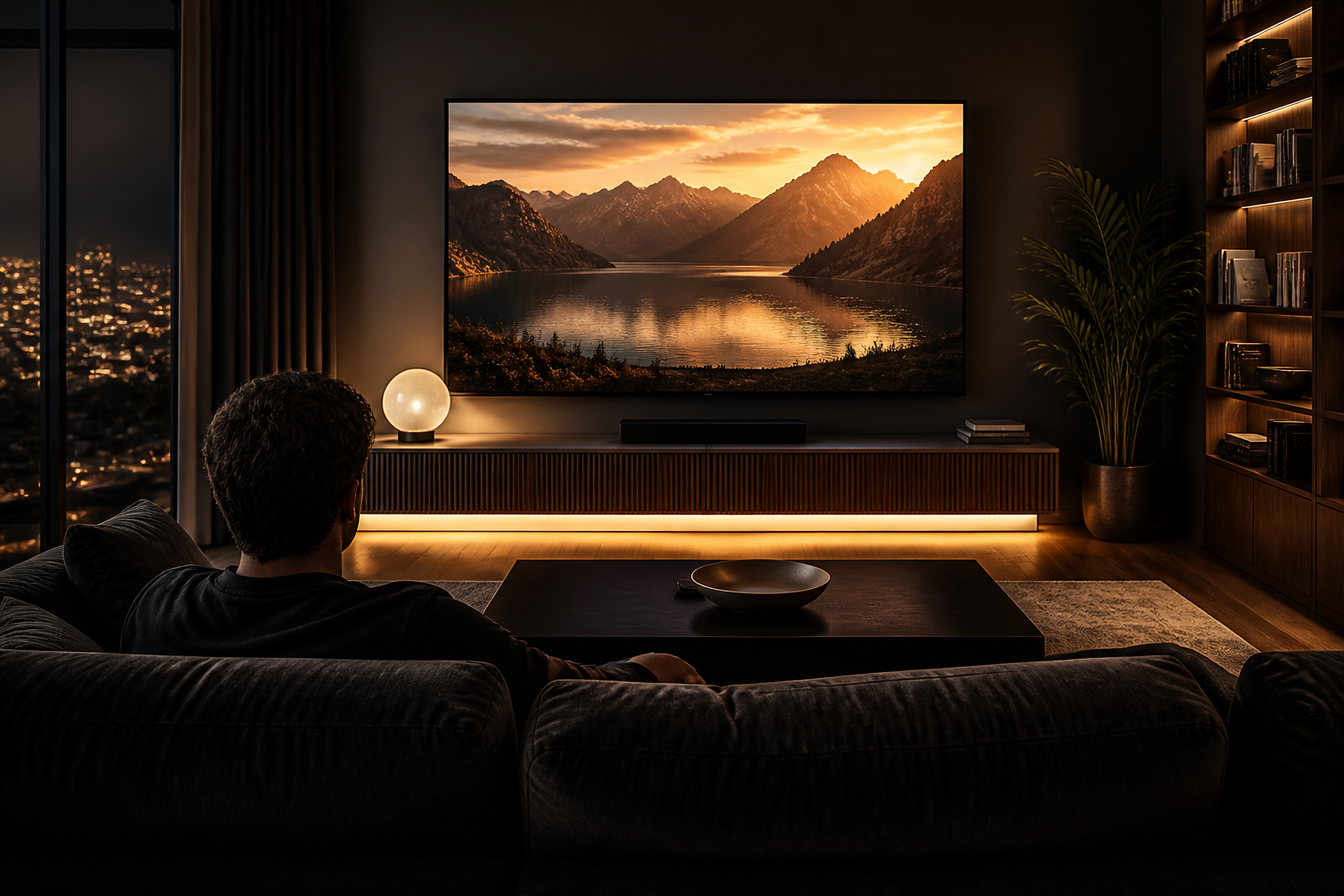 Pearl IPTV playing on a living-room television